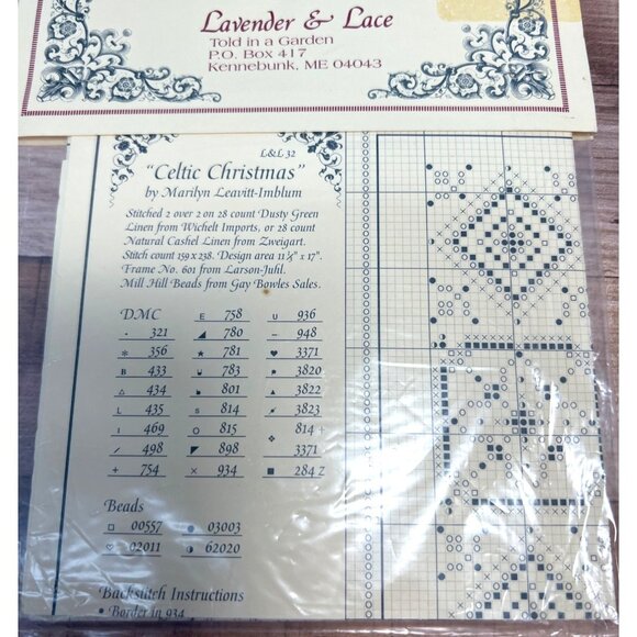 Lavender & Lace Victorian Designs Celtic Christmas Cross Stitch Pattern By Maril - Picture 3 of 3